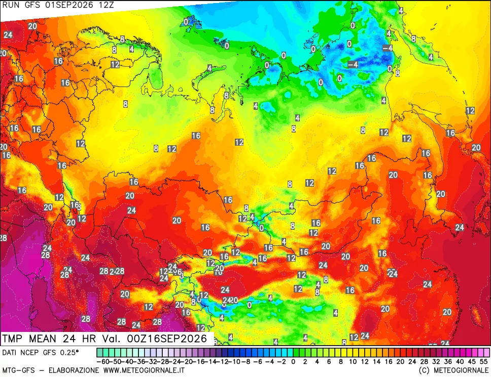 mappa Temperatura media 24 ore