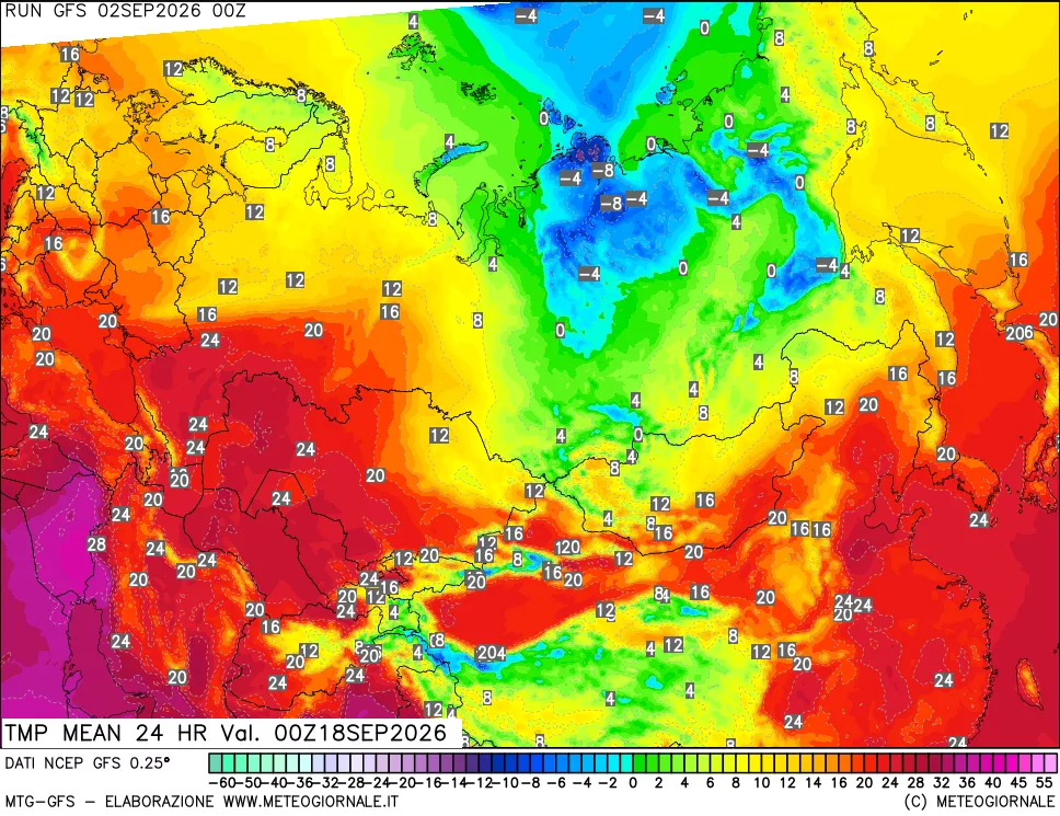 mappa Temperatura media 24 ore