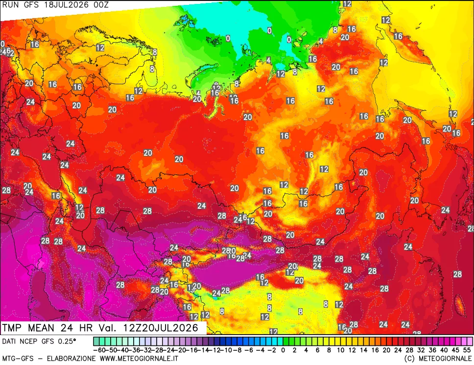 mappa Temperatura media 24 ore