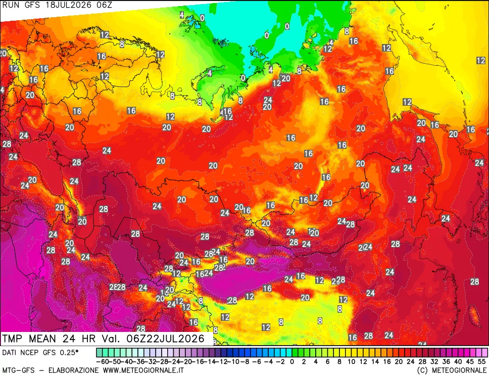 mappa Temperatura media 24 ore