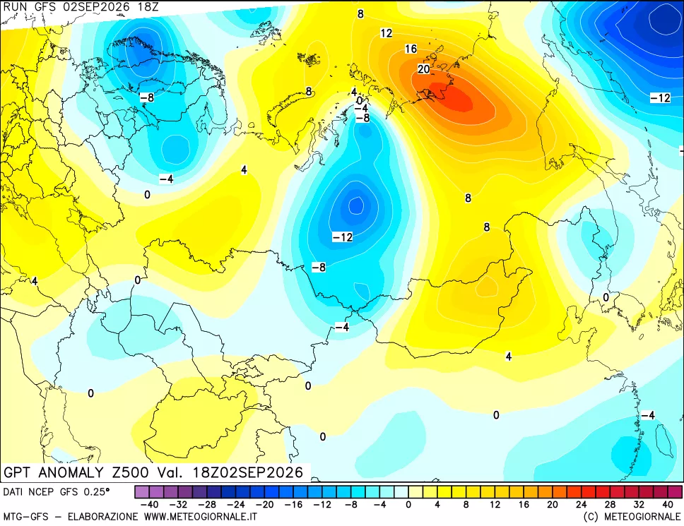 mappa 500 hPa GPT Anomaly vs Cli.No 1981-2010