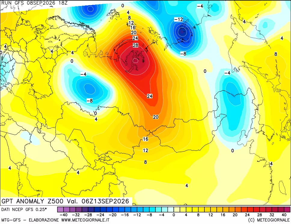 mappa 500 hPa GPT Anomaly vs Cli.No 1981-2010