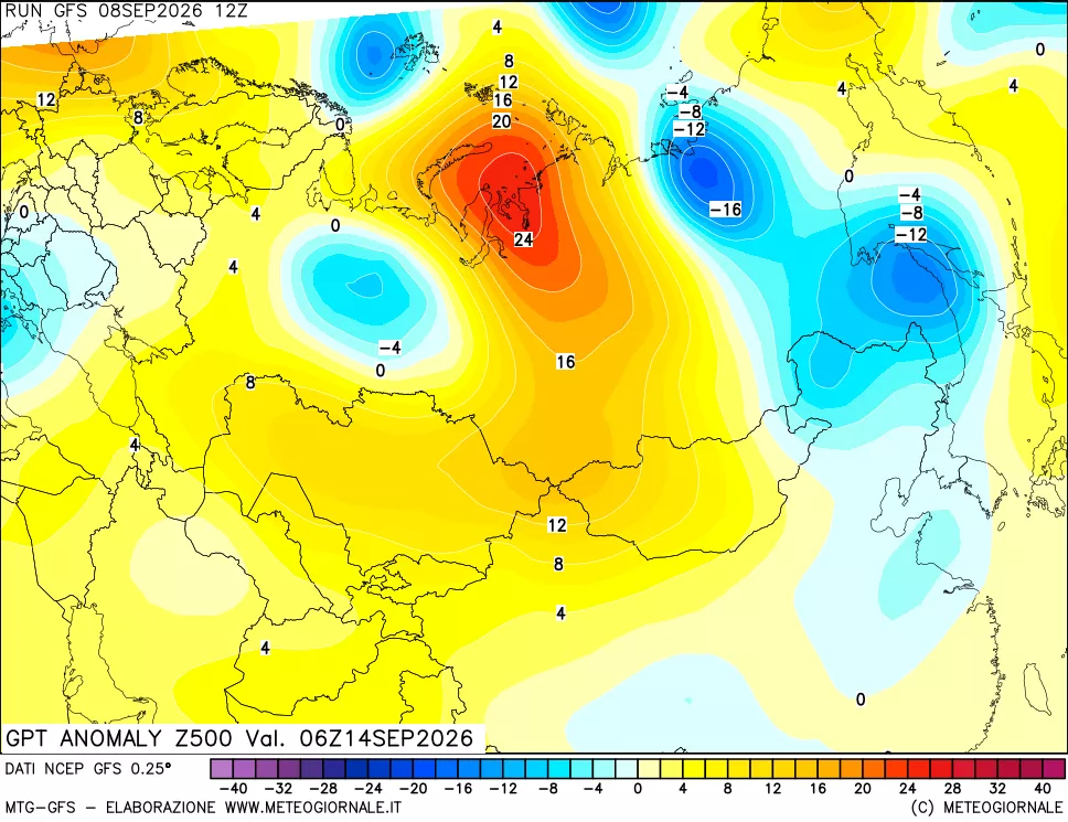 mappa 500 hPa GPT Anomaly vs Cli.No 1981-2010