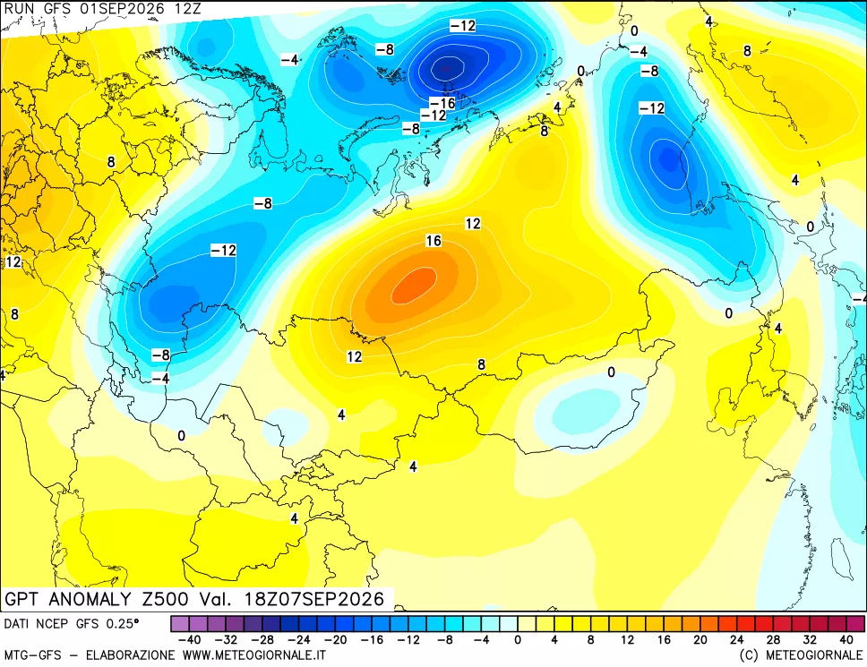mappa 500 hPa GPT Anomaly vs Cli.No 1981-2010