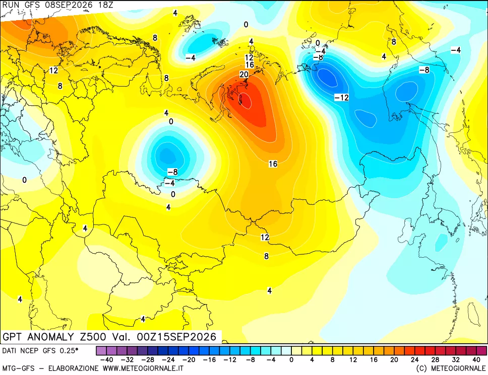 mappa 500 hPa GPT Anomaly vs Cli.No 1981-2010