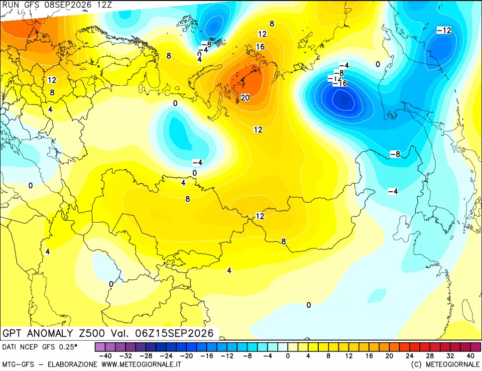 mappa 500 hPa GPT Anomaly vs Cli.No 1981-2010