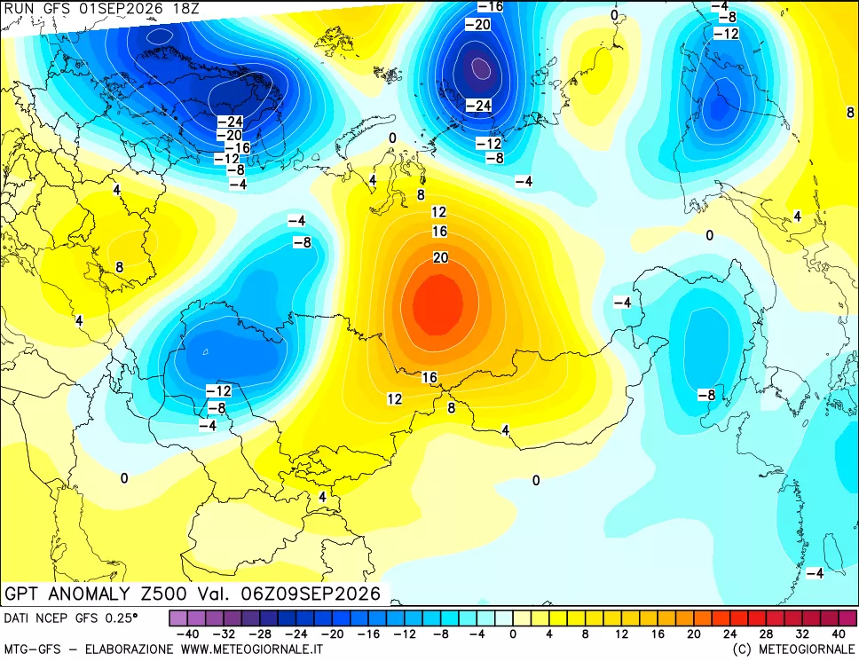 mappa 500 hPa GPT Anomaly vs Cli.No 1981-2010