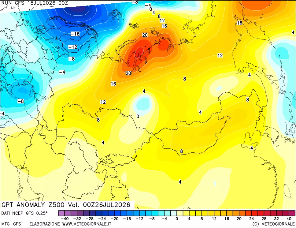 mappa 500 hPa GPT Anomaly vs Cli.No 1981-2010