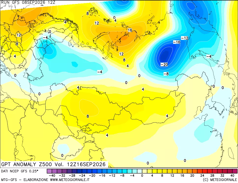 mappa 500 hPa GPT Anomaly vs Cli.No 1981-2010