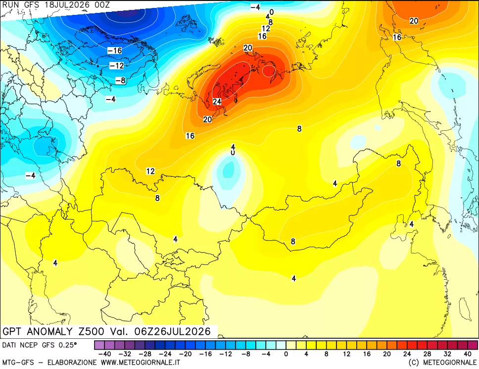 mappa 500 hPa GPT Anomaly vs Cli.No 1981-2010