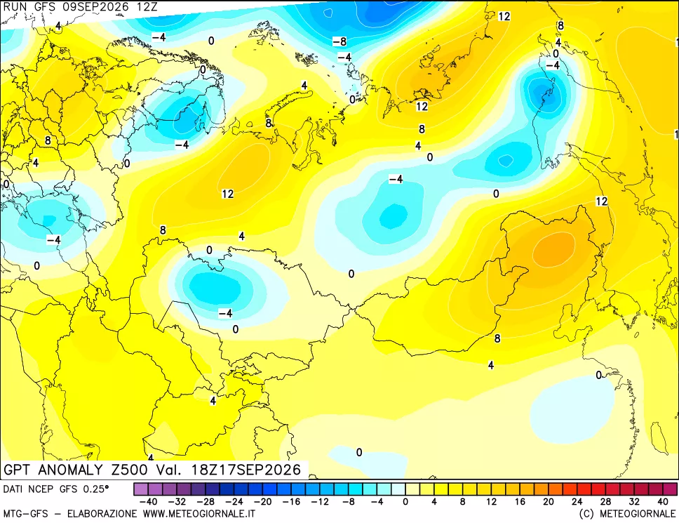 mappa 500 hPa GPT Anomaly vs Cli.No 1981-2010