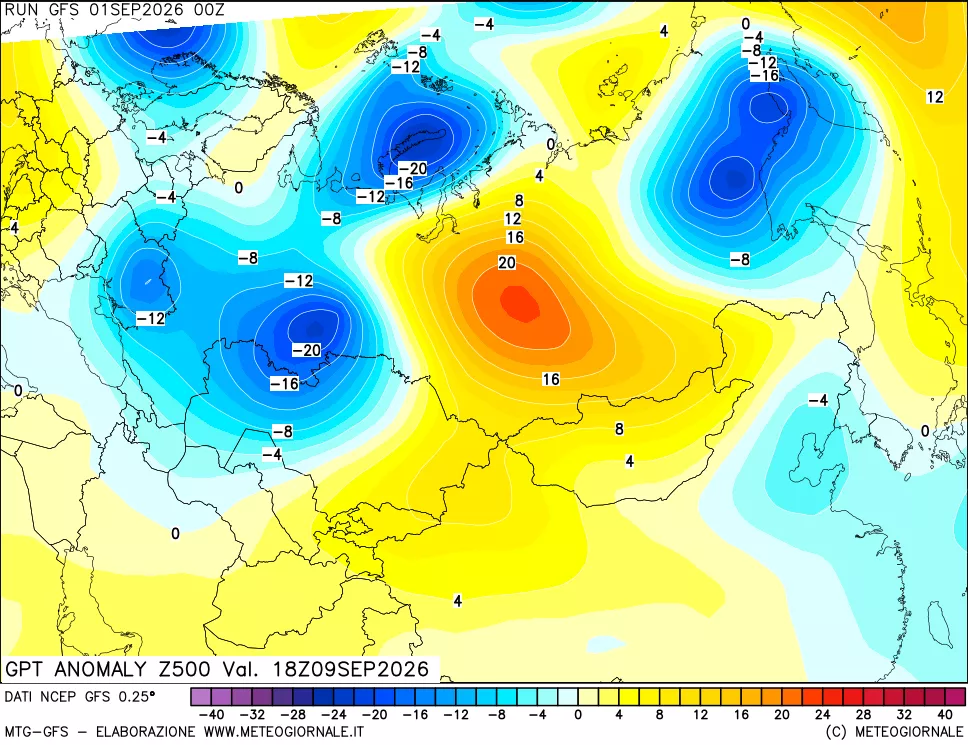 mappa 500 hPa GPT Anomaly vs Cli.No 1981-2010