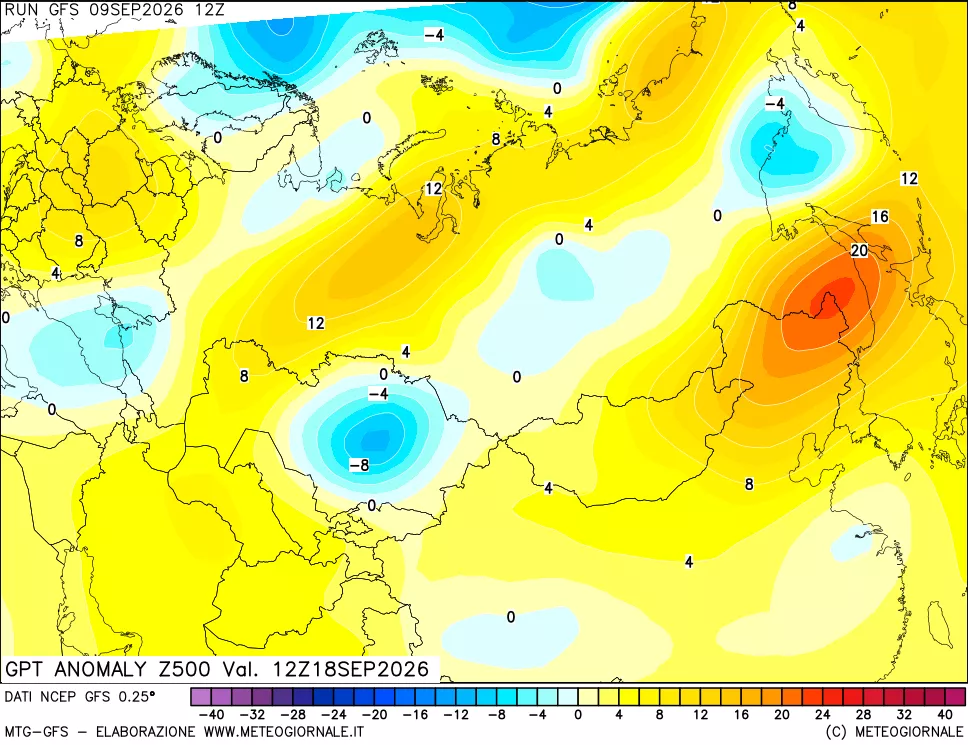 mappa 500 hPa GPT Anomaly vs Cli.No 1981-2010