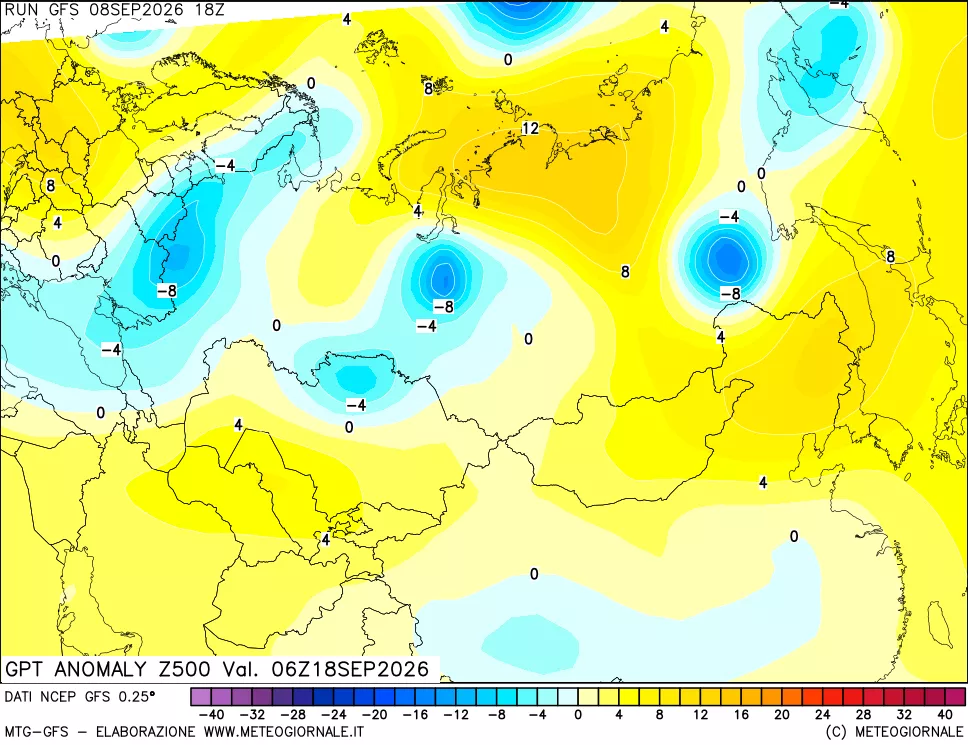 mappa 500 hPa GPT Anomaly vs Cli.No 1981-2010