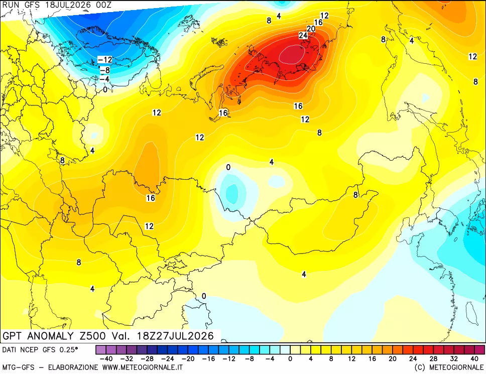 mappa 500 hPa GPT Anomaly vs Cli.No 1981-2010