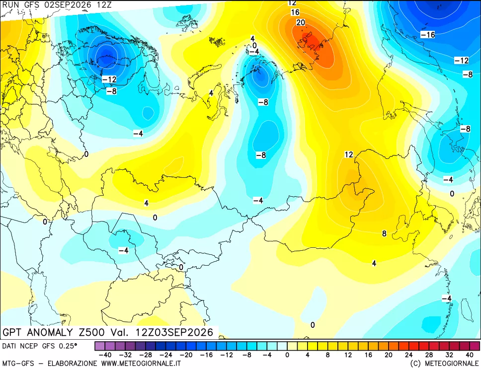 mappa 500 hPa GPT Anomaly vs Cli.No 1981-2010