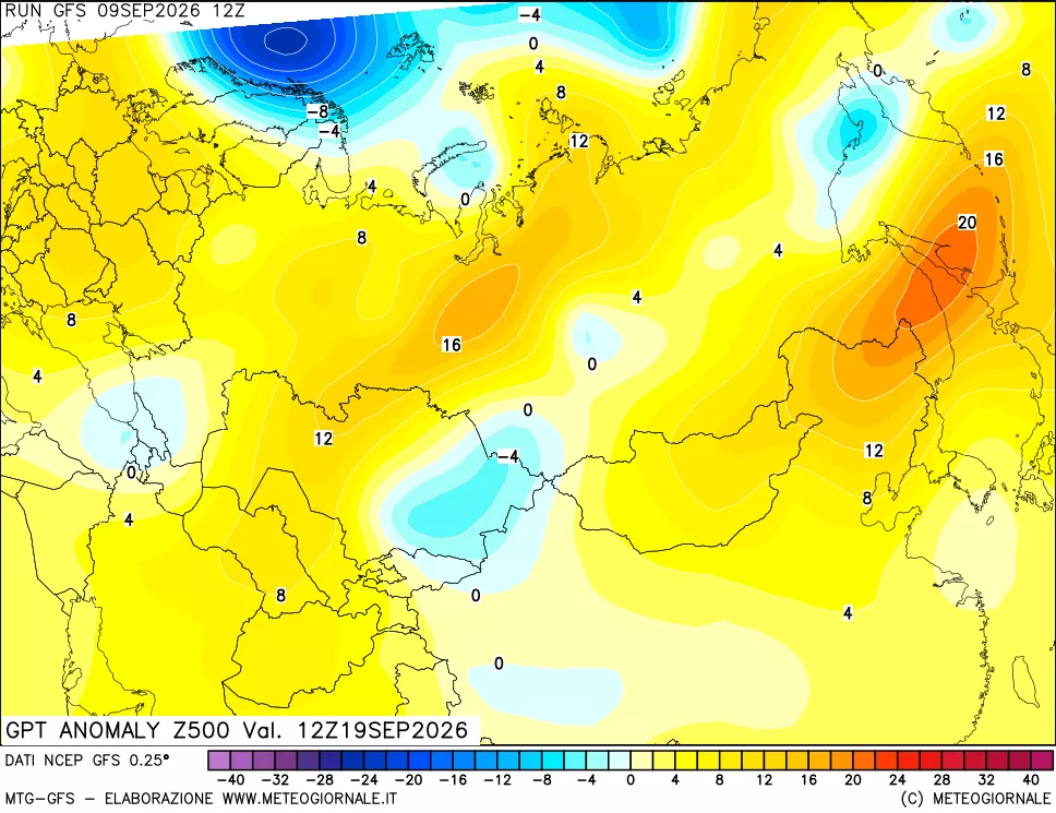 mappa 500 hPa GPT Anomaly vs Cli.No 1981-2010