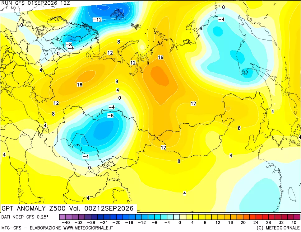 mappa 500 hPa GPT Anomaly vs Cli.No 1981-2010