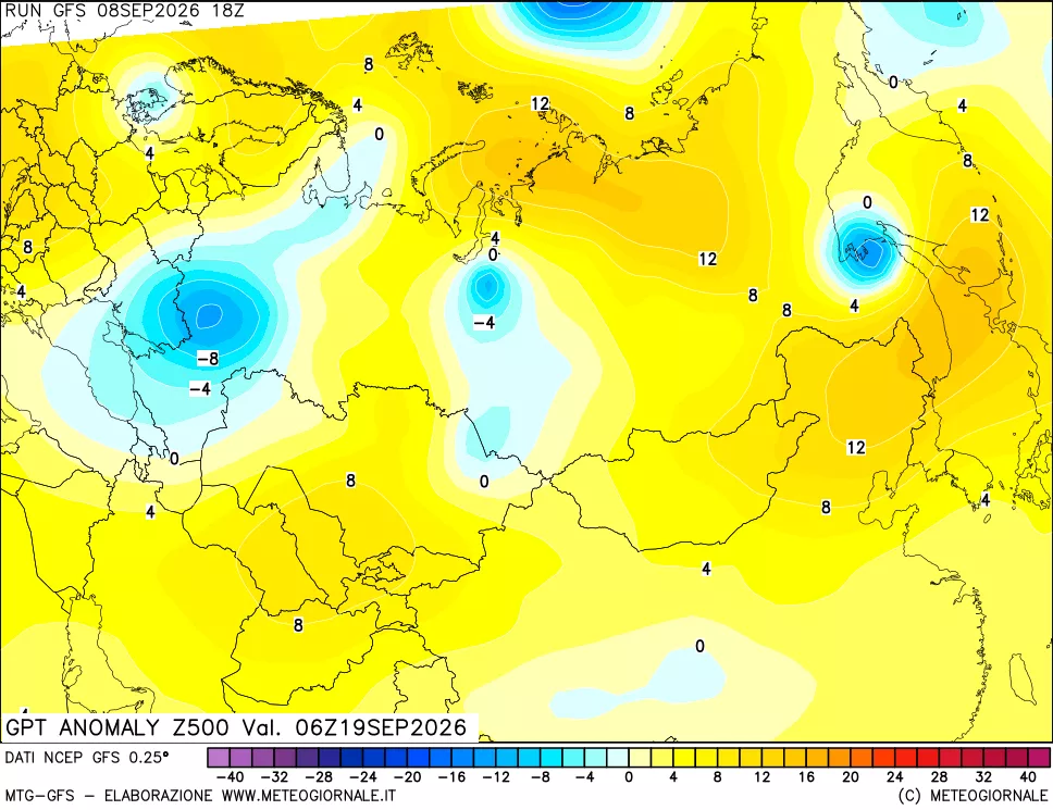 mappa 500 hPa GPT Anomaly vs Cli.No 1981-2010