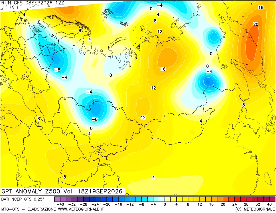 mappa 500 hPa GPT Anomaly vs Cli.No 1981-2010
