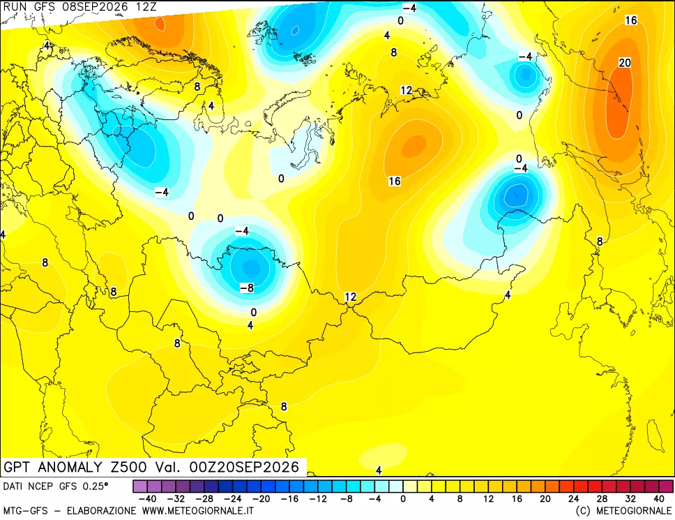 mappa 500 hPa GPT Anomaly vs Cli.No 1981-2010