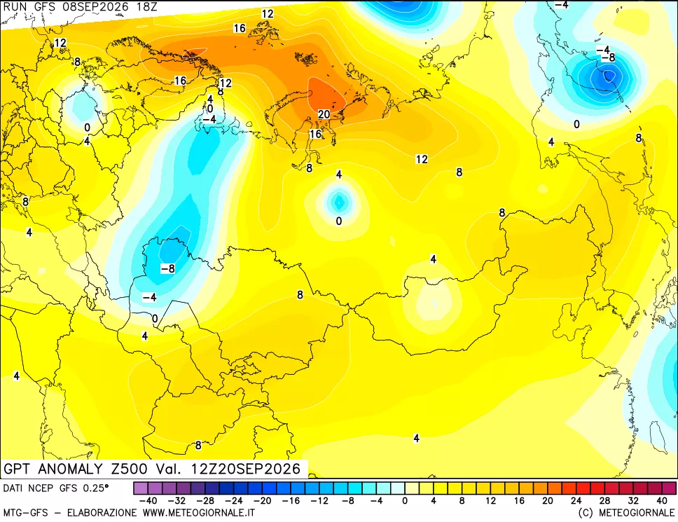 mappa 500 hPa GPT Anomaly vs Cli.No 1981-2010