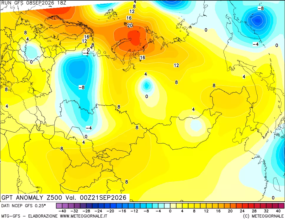 mappa 500 hPa GPT Anomaly vs Cli.No 1981-2010