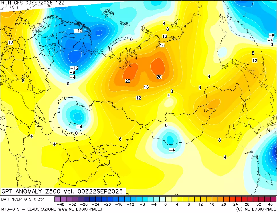 mappa 500 hPa GPT Anomaly vs Cli.No 1981-2010