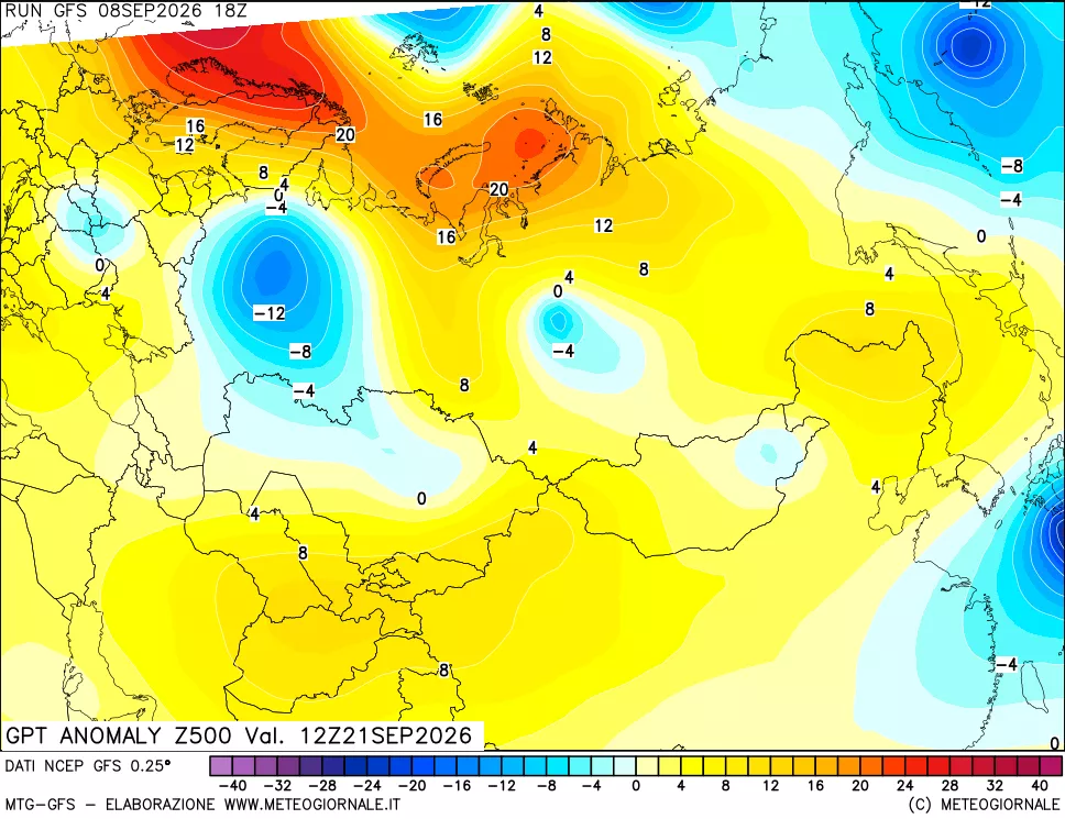 mappa 500 hPa GPT Anomaly vs Cli.No 1981-2010