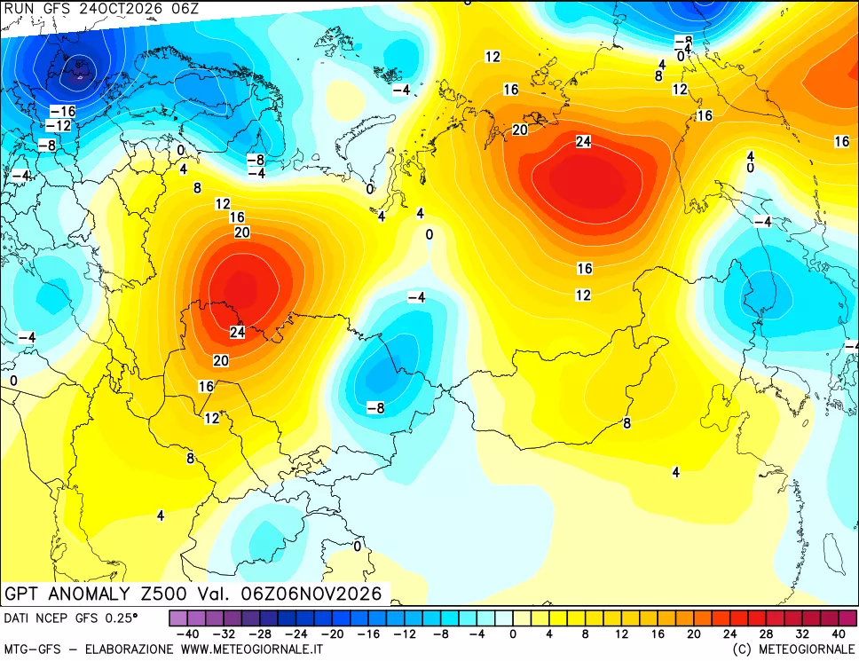 mappa 500 hPa GPT Anomaly vs Cli.No 1981-2010