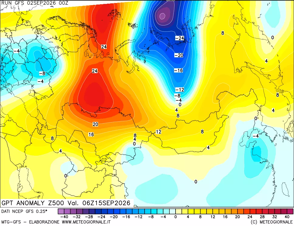 mappa 500 hPa GPT Anomaly vs Cli.No 1981-2010