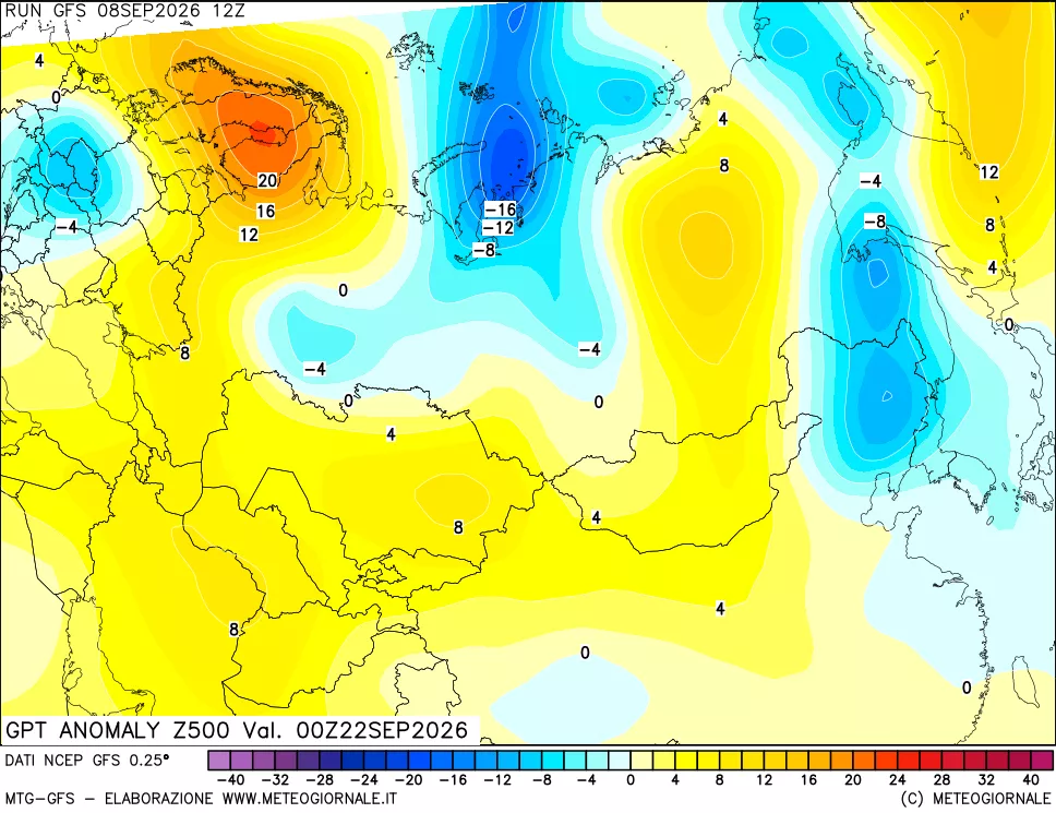 mappa 500 hPa GPT Anomaly vs Cli.No 1981-2010