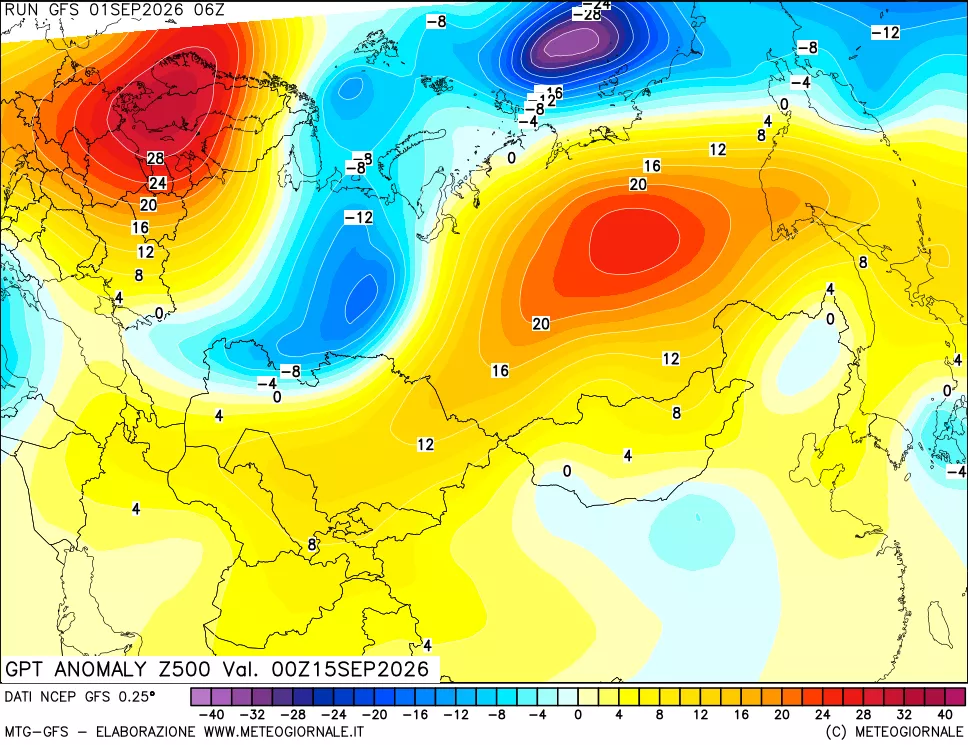 mappa 500 hPa GPT Anomaly vs Cli.No 1981-2010