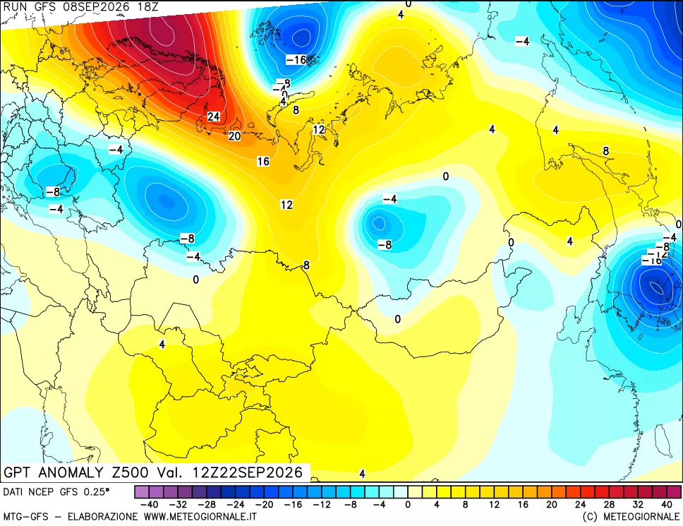 mappa 500 hPa GPT Anomaly vs Cli.No 1981-2010