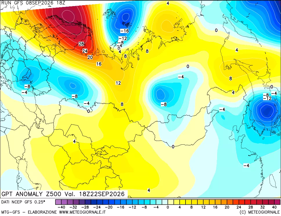 mappa 500 hPa GPT Anomaly vs Cli.No 1981-2010