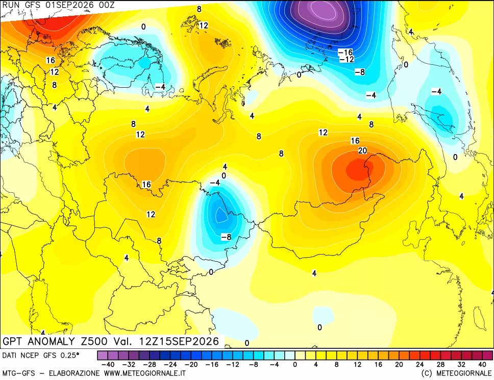mappa 500 hPa GPT Anomaly vs Cli.No 1981-2010