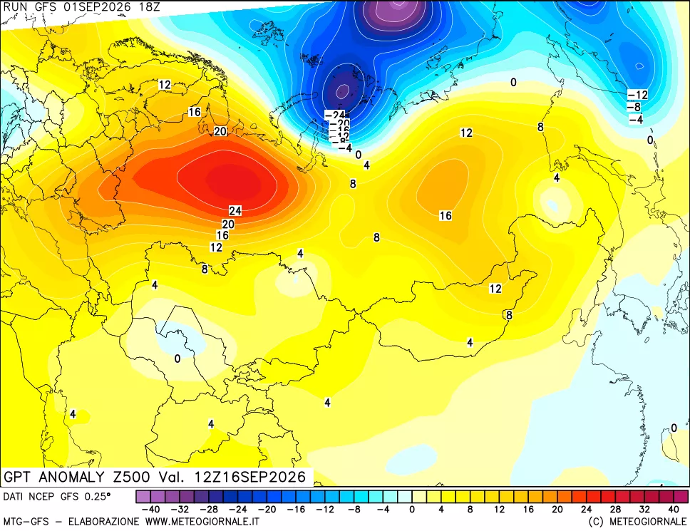 mappa 500 hPa GPT Anomaly vs Cli.No 1981-2010