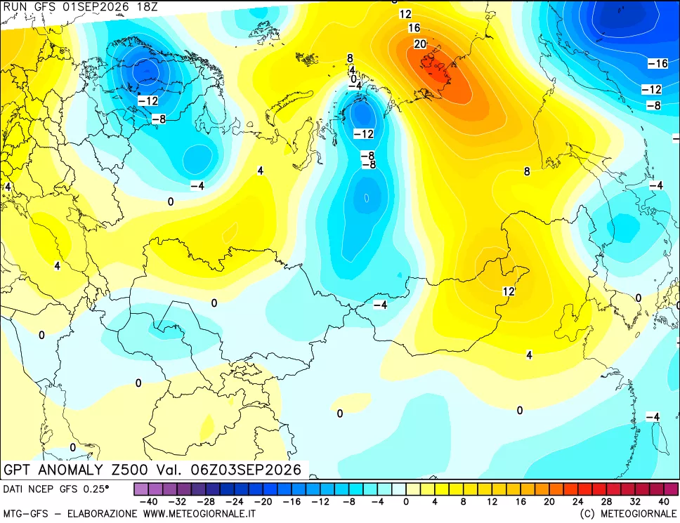 mappa 500 hPa GPT Anomaly vs Cli.No 1981-2010