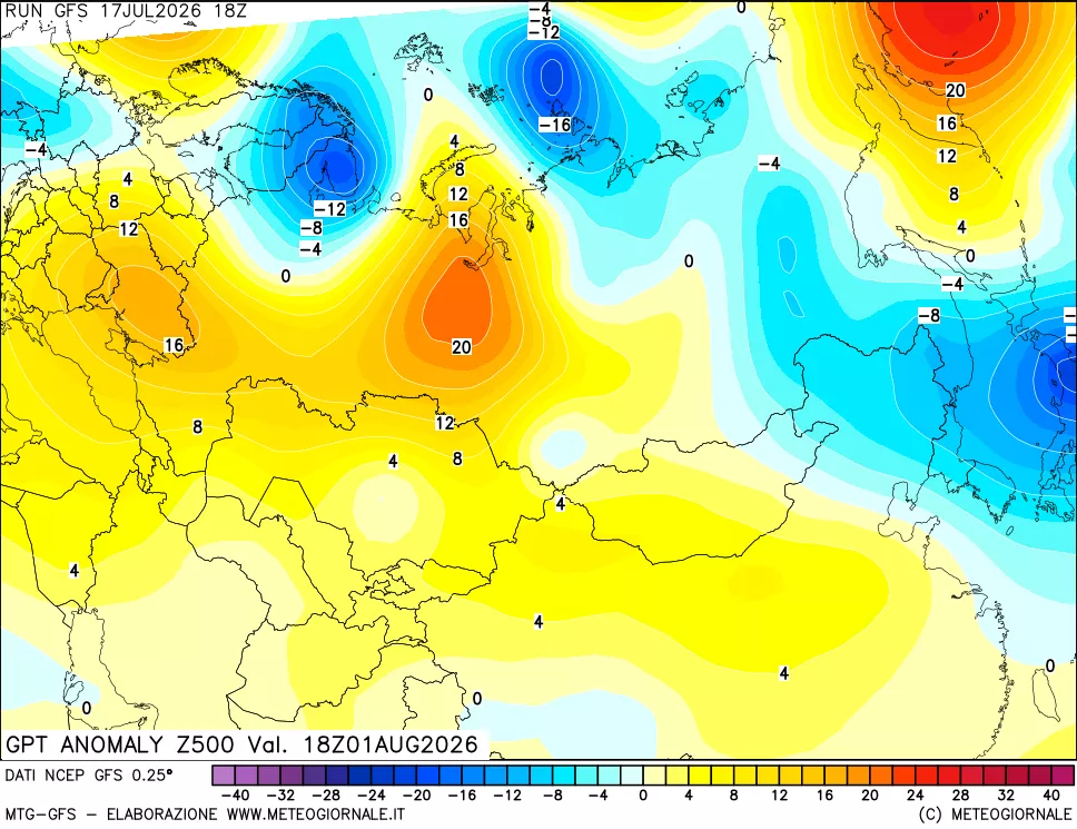 mappa 500 hPa GPT Anomaly vs Cli.No 1981-2010