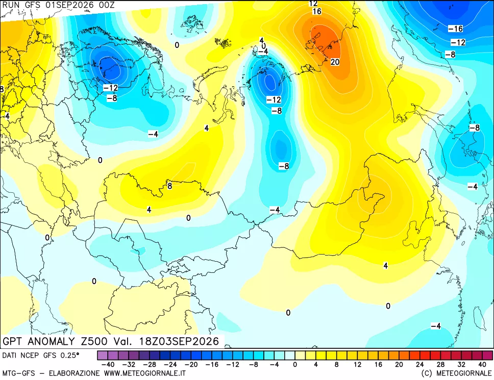 mappa 500 hPa GPT Anomaly vs Cli.No 1981-2010