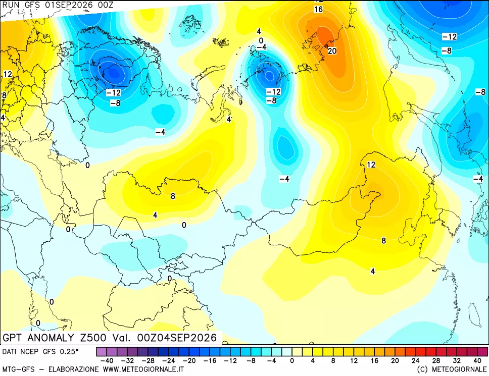 mappa 500 hPa GPT Anomaly vs Cli.No 1981-2010