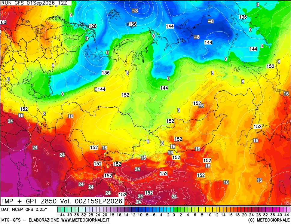 mappa 850 hPa Temp + GPT