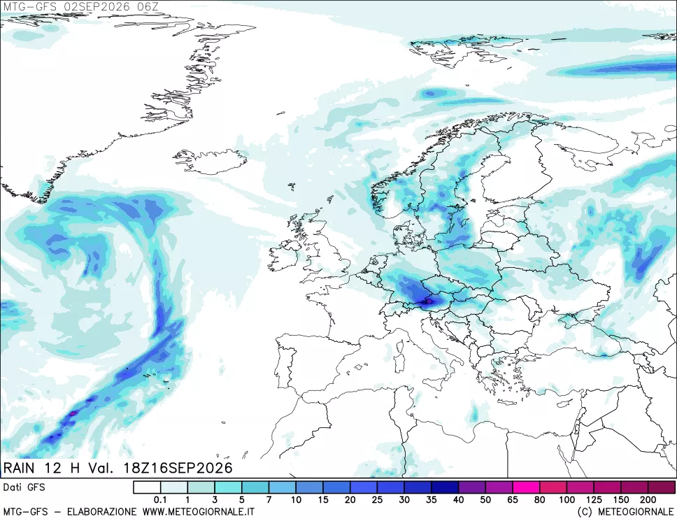 mappa GFS: Precipitazioni 12 ore precedenti