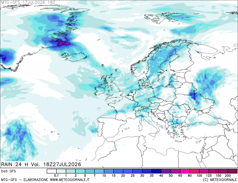 mappa GFS: Precipitazioni 24 ore precedenti