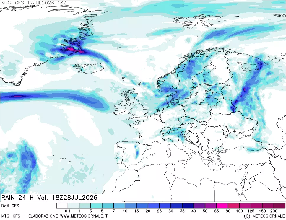 mappa GFS: Precipitazioni 24 ore precedenti