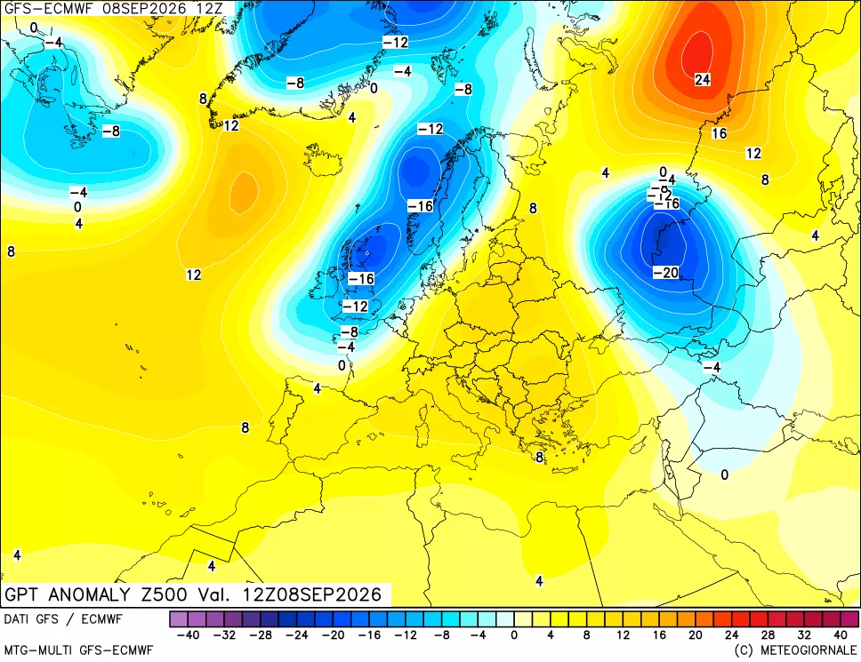 mappa 500 hPa GPT Anomaly vs Cli.No 1981-2010