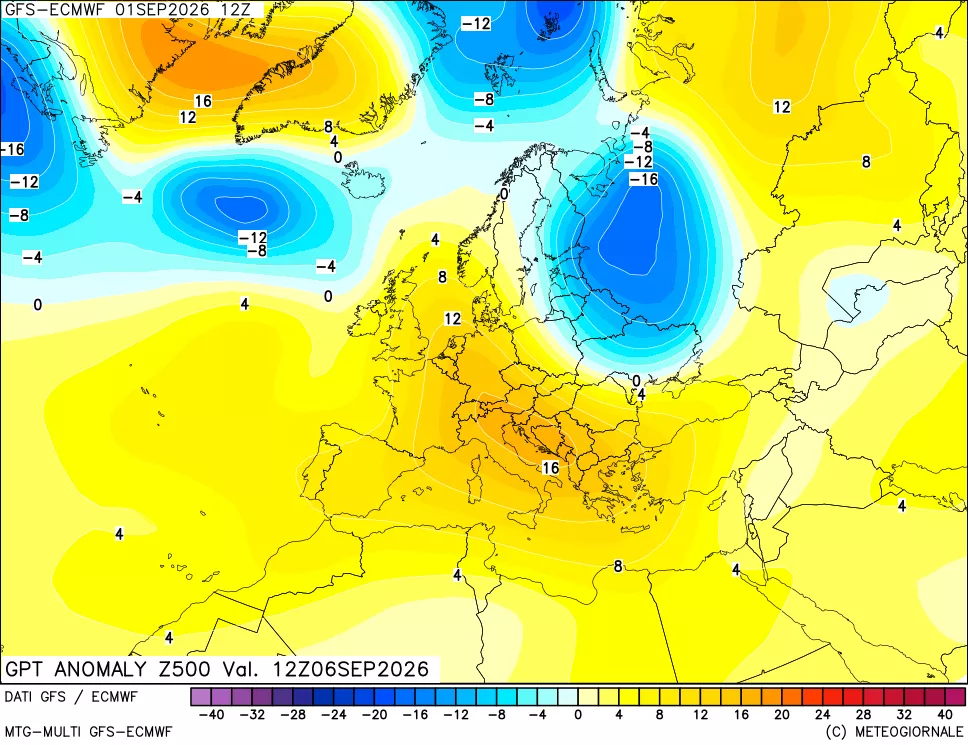 mappa 500 hPa GPT Anomaly vs Cli.No 1981-2010