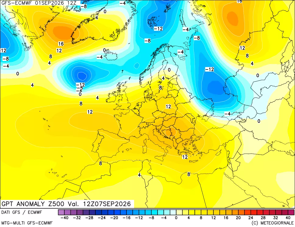 mappa 500 hPa GPT Anomaly vs Cli.No 1981-2010