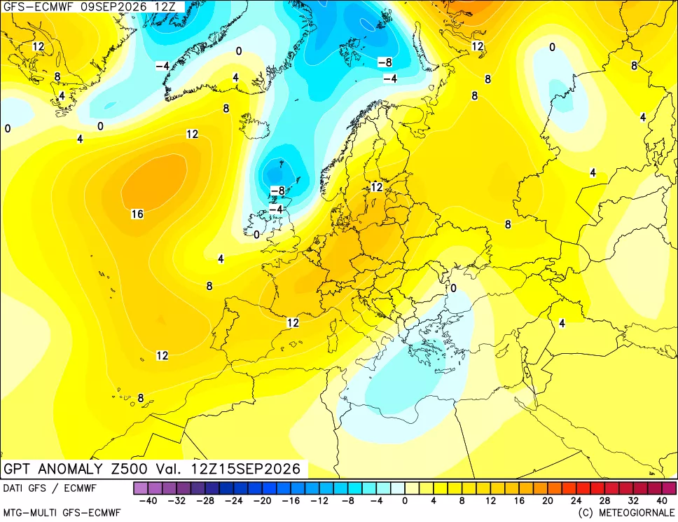 mappa 500 hPa GPT Anomaly vs Cli.No 1981-2010