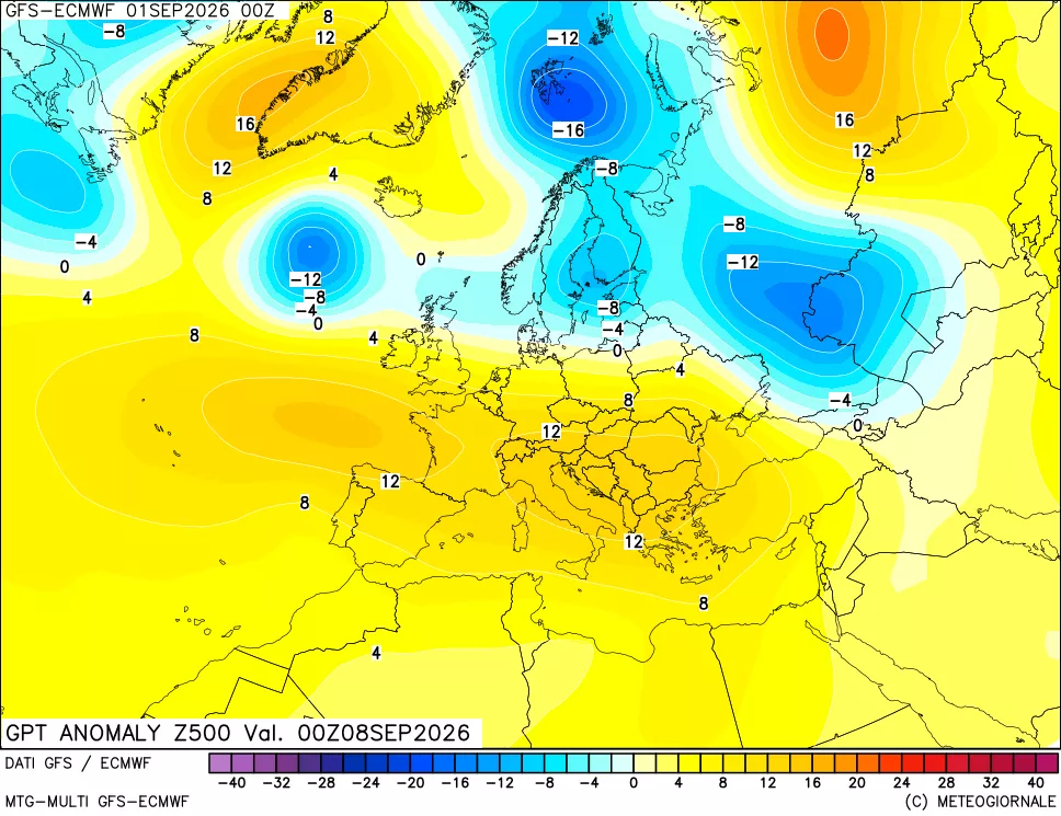 mappa 500 hPa GPT Anomaly vs Cli.No 1981-2010